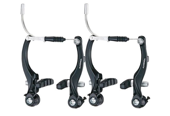 Купить гальма Alhonga V-Brake AL переднє + задне + направляючі трубки чорний 