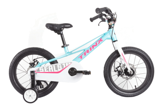 Купить велосипед підлітковий Trinx SEALS16D 16" Cyan-White-Rosy-Red