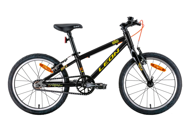 Купить вЕЛОСИПЕД 18" LEON GO VBR 2022 чорний з жовтим