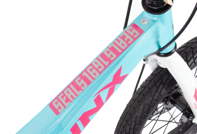 Купить велосипед підлітковий Trinx SEALS16D 16" Cyan-White-Rosy-Red - дополнительное фото 3